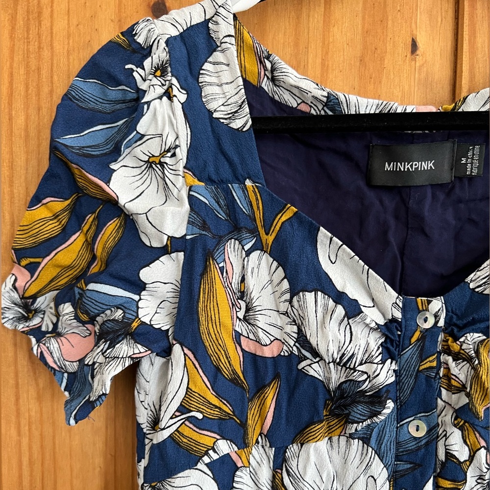 MINKPINK Pacifico Tea floral button down dress